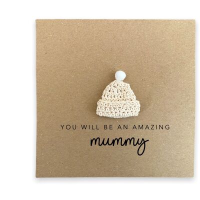 Nuova carta per bambini, nuova carta per la mamma, che farà una bella mummia, carta per neogenitori, carta per la futura mamma, carta di gravidanza, carta per baby shower (SKU: NB064B)