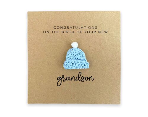 Congratulations Card For A Grandparent, Card For A New Grandma, Congratulations On The Birth On Your Grandson, New Baby Card, Recipient (SKU: NB060B)