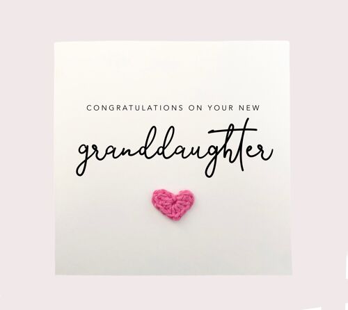 New Granddaughter Card, New Grandparents Card, Baby Girl Card, New Baby Card, Congratulations Grandparents, New Born Card, Recipient (SKU: NB002W)