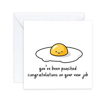 Carte de félicitations amusante pour un nouvel emploi, carte de départ, vous avez été braconné, carte de plaisanterie amusante en laissant un œuf, fier de vous, bonne chance pour un nouvel emploi (SKU : NJ008W)