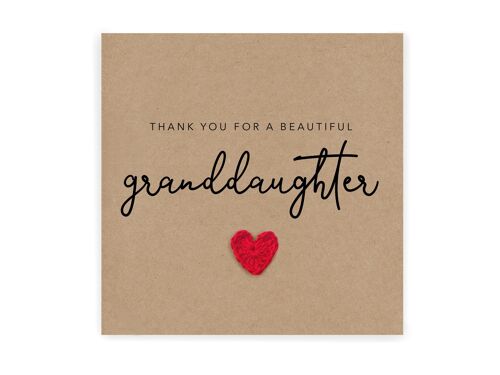 Thank You For New Granddaughter Card, Beautiful Baby Granddaughter, Grandchild, Birth of Granddaughter Daughter, Son, Daughter in Law, Girl (SKU: NB018B)