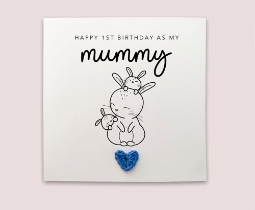 Happy 1st Birthday As My Mummy Twins, Rabbit Twins Birthday Card, As My Mum, Birthday Card For Mummy From Baby, Cute Birthday Card, Twins (SKU: BD127W)