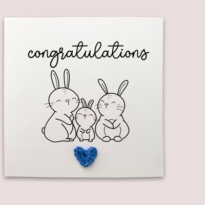Félicitations pour un nouveau bébé - Carte de bébé en attente - Nouveau bébé - Carte de nouveaux parents - Carte de lapin - Futurs parents - Envoyer au destinataire (SKU : NB043W)
