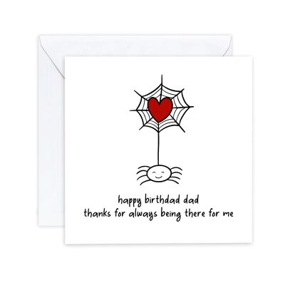 Happy Birthday Dad Funny Humor Card – Spider Killer – Thank You Dad – Father’s Day Spider Card from Daughter/Son – Send to Receiver (SKU: BD135W)