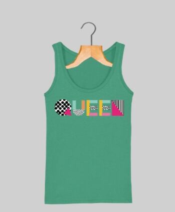 QUEEN TANK TOP - HEATHER GREEN- FEED THE HUNGRY