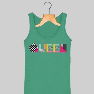 QUEEN TANK TOP - HEATHER GREEN- FEED THE HUNGRY
