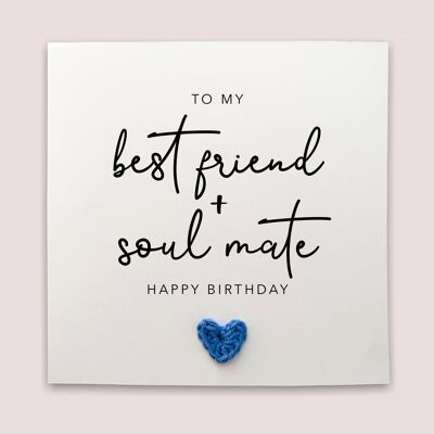 Carte de joyeux anniversaire Soulmate Best Friend, carte de joyeux anniversaire pour meilleur ami, âme sœur, partenaire, petit ami, petite amie, épouse, mari (SKU : BD002W)