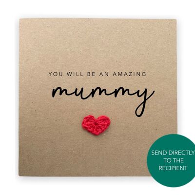 Nuova carta per bambini, nuova carta per la mamma, che farà una bella mummia, carta per neogenitori, carta per la futura mamma, carta di gravidanza, carta per baby shower (SKU: NB044B)