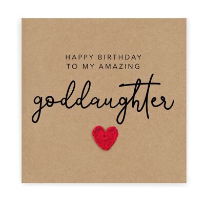 Happy Birthday To My Amazing Goddaughter, Patentochter Geburtstag, Happy Birthday Patentochter, Geburtstagskarte, Geburtstagskarte Patentochter (SKU: BD009B)