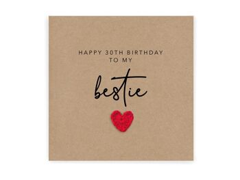 To My Bestie On Your 30th Birthday, Bestie Birthday Card, 30th Bestie Card, Best Friend 30th Birthday Card, 30 Birthday Card, 30th Birthday (SKU: BD252B)