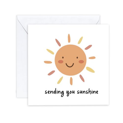 Sending You Sunshine Card, Hug Card, Thinking of You Card, Cheering Up Card For Best Friend, Cute Long Distance Card For Bestie (SKU: SC4W)
