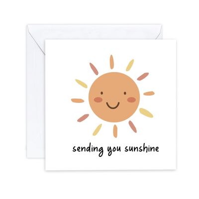 Te envío tarjeta de sol, tarjeta de abrazo, tarjeta pensando en ti, tarjeta de ánimo para el mejor amigo, linda tarjeta de larga distancia para la mejor amiga (SKU: SC4W)