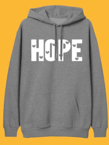 HEARTS OF HOPE HOODIE - GREY MARL - FEED THE HUNGRY