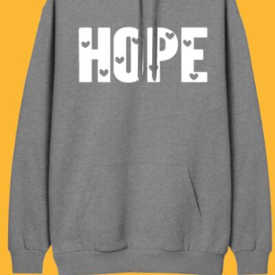 HEARTS OF HOPE HOODIE- GREY MARL - FEED THE HUNGRY