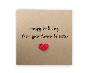 Joyeux anniversaire de votre blague sœur préférée, carte pour sœur, carte d'anniversaire drôle rivalité sœur, carte d'anniversaire drôle sœur, destinataire (SKU : BD077B)