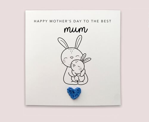 Happy 1st Mothers Day card, Simple First Mothers Card for mum, Mothers from baby, Mothers Day Mum Card Rabbit card, Simple Card for Mum (SKU: MD22W)