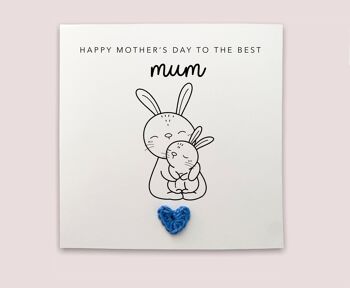 Carte Happy 1st Mothers Day, Simple First Mothers Card pour maman, Mothers from baby, Mothers Day Mum Card Rabbit card, Simple Card for Mum (SKU: MD22W)