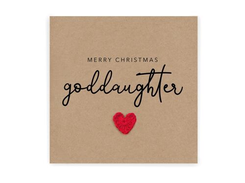 Merry Christmas Goddaughter - Simple Christmas card goddaughter - Christmas Card from godmother godfather  Card Rustic Card for Her (SKU: CH004B)