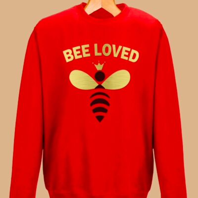 BEE LOVED SWEATSHIRT - RED- FEED THE HUNGRY