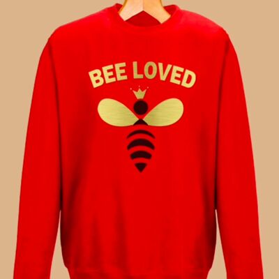 FELPA BEE LOVED - ROSSA - ALIMENTA GLI AFFAMATI