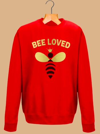 SWEAT-SHIRT BEE LOVED - ROUGE - FEED THE HUNGRY