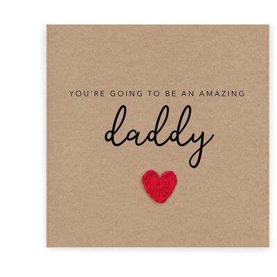 Daddy to be – Baby Shower Card – New Dad – Schwangerschaft erwartet Babykarte für New Dad – Einfache rustikale Herzkarte – an Empfänger senden (SKU: NB019B)