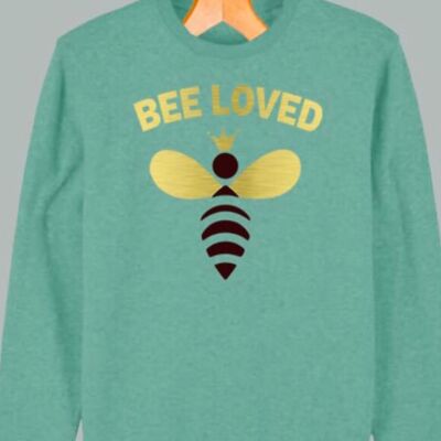 BEE LOVED SWEATSHIRT - HEATHER GREEN- FEED THE HUNGRY