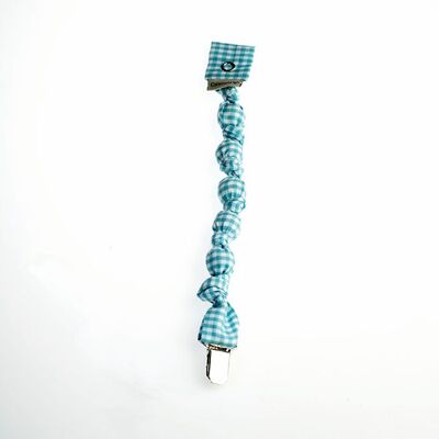 Pacifier holder BEADS VICHY Turquoise