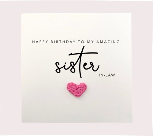 Sister In Law Birthday Card, For My Sister In Law On Your Birthday, Personalised Birthday Card For Sister In Laws, Sister In Law Card (SKU: BD025W)