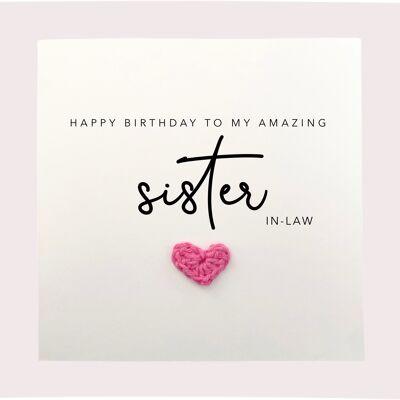 Sister In Law Birthday Card, For My Sister In Law On Your Birthday, Personalised Birthday Card For Sister In Laws, Sister In Law Card (SKU: BD025W)