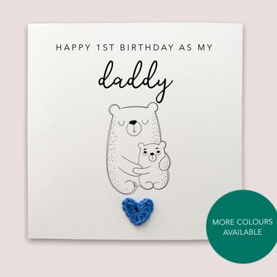 Happy 1st Birthday As My Daddy, Woodland Birthday Card, For Daddy, 1st First Birthday Card For Daddy, Cute Birthday Card, For Dad (SKU: BD172W)