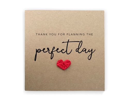 Wedding Planner Thank You Card, Wedding Planner Thank You Gift, Thank You For Planning The Perfect Day, Thank You Card, Wedding Planner (SKU: WC005B)