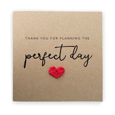 Tarjeta de agradecimiento para planificador de bodas, regalo de agradecimiento para planificador de bodas, gracias por planificar el día perfecto, tarjeta de agradecimiento, planificador de bodas (SKU: WC005B)