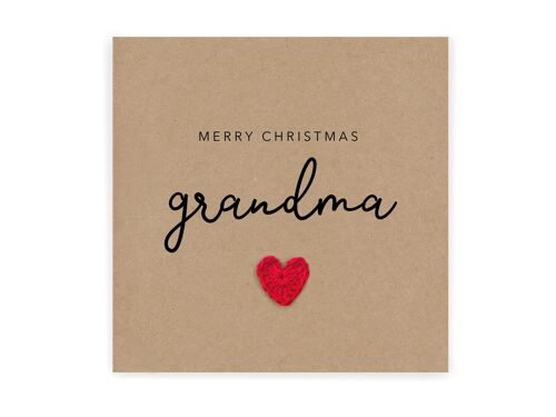 Merry Christmas Grandma - Simple Christmas card grandma - Christmas Card from granddaughter grandson Christmas Card Rustic Card for Her (SKU: CH005B)