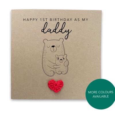 Happy 1st Birthday As My Grandad, Bear Birthday Card, Cute Birthday Card For Grandad From Baby, First Birthday Card, 1st Birthday (SKU: BD153B)