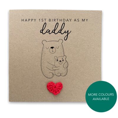 Happy 1st Birthday As My Grandad, Bear Birthday Card, Cute Birthday Card For Grandad From Baby, First Birthday Card, 1st Birthday (SKU: BD153B)