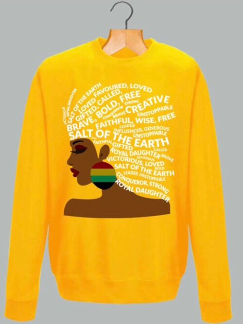 HER CROWNING GLORY SWEATSHIRT- GOLD - FEED THE HUNGRY