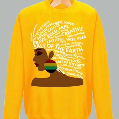 HER CROWNING GLORY SWEATSHIRT – GOLD – FEED THE HUNGRY