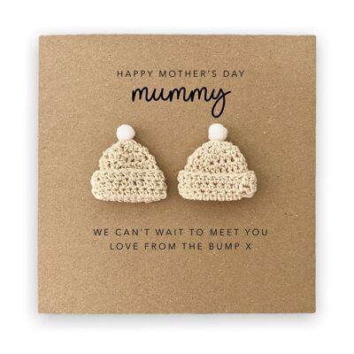 Carte de fête des mères maman, pour que ma maman soit jumelle, carte de fête des pères pour maman, carte de fête des mères jumelles, carte de The Bump Twins (SKU : MD045)