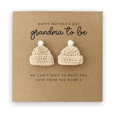 Tarjeta del día de la abuela para ser madre, para que mi abuela sea para gemelos, tarjeta del día de la madre para mamá, tarjeta del día de la madre gemela, tarjeta de The Bump Twins (SKU: MD044)