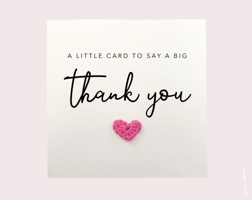 Simple Thank You Card, Little Card To Say A Big Thank You, Supportive Card For Friend, Sister, Mum, Dad, Best Friend Thank You Card (SKU: TY003W)