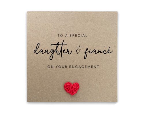 Daughter & Fiancé Engagement Card, Engagement Card for Daughter, Happy Engagement from Mum Card, Congratulations Engagement Card (SKU: WC021B)