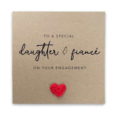 Verlobungskarte für Tochter & Verlobte, Verlobungskarte für die Tochter, glückliche Verlobungskarte von der Mutter, Glückwunsch-Verlobungskarte (SKU: WC021B)