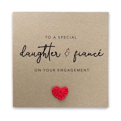 Daughter & Fiancé Engagement Card, Engagement Card for Daughter, Happy Engagement from Mum Card, Congratulations Engagement Card (SKU: WC021B)