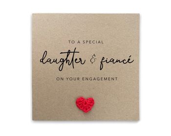 Carte de fiançailles fille et fiancé, carte de fiançailles pour fille, carte de fiançailles heureuse de maman, carte de fiançailles de félicitations (SKU : WC021B)