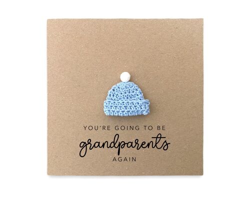 You're going to be a Grandparents card again, Pregnancy announcement Card, Grandad Grandma Nan to be, New Baby Pregnancy again, Grandparents (SKU: NB090B)