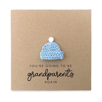 You're going to be a Grandparents card again, Pregnancy announcement Card, Grandad Grandma Nan to be, New Baby Pregnancy again, Grandparents (SKU: NB090B)