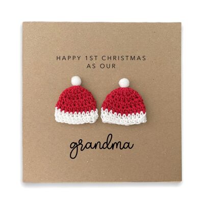 Grand-mère Nan première carte de Noël, ornement de Noël grand-mère, première carte de Noël pour Nanna grand-mère carte de Noël, Nanna premier Noël (SKU : CH043B)