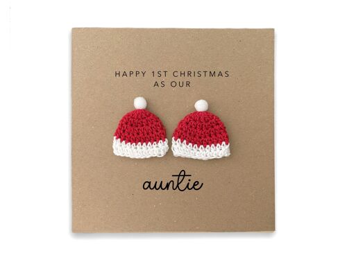 Happy First Christmas As Our Auntie Twins Christmas Card, Personalised Christmas Card For Auntie, Xmas Card, First Christmas, From Twins (SKU: CH029B)