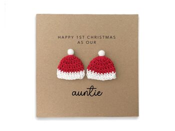 Joyeux premier Noël comme notre tante jumeaux carte de Noël, carte de Noël personnalisée pour tante, carte de Noël, premier Noël, de jumeaux (SKU : CH029B)